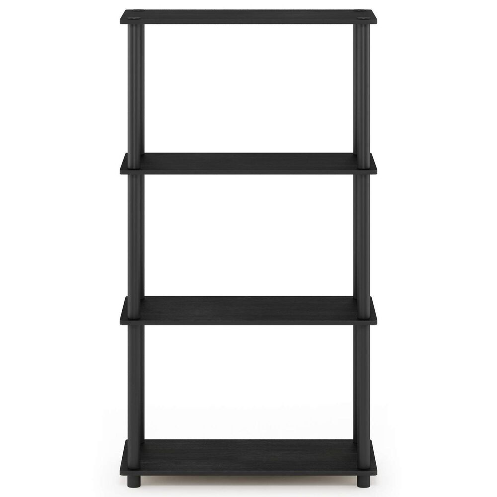 HOMLUX Turn-N-Tube 4-Tier Multipurpose Shelf Display Rack in Americano and Black, , large