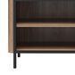 DHP Damson 67" TV Stand with Electric Fireplace in Danish Walnut and Black, , large