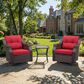 Sunwell Garden 3-Piece Patio Swivel Glider Set with 19.7" Side Table in Red, , large