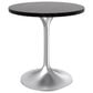 Leisuremod LeisureMod Verve Collection 27 Round Dining Table, Brushed Chrome Base with Black MDF Top, , large