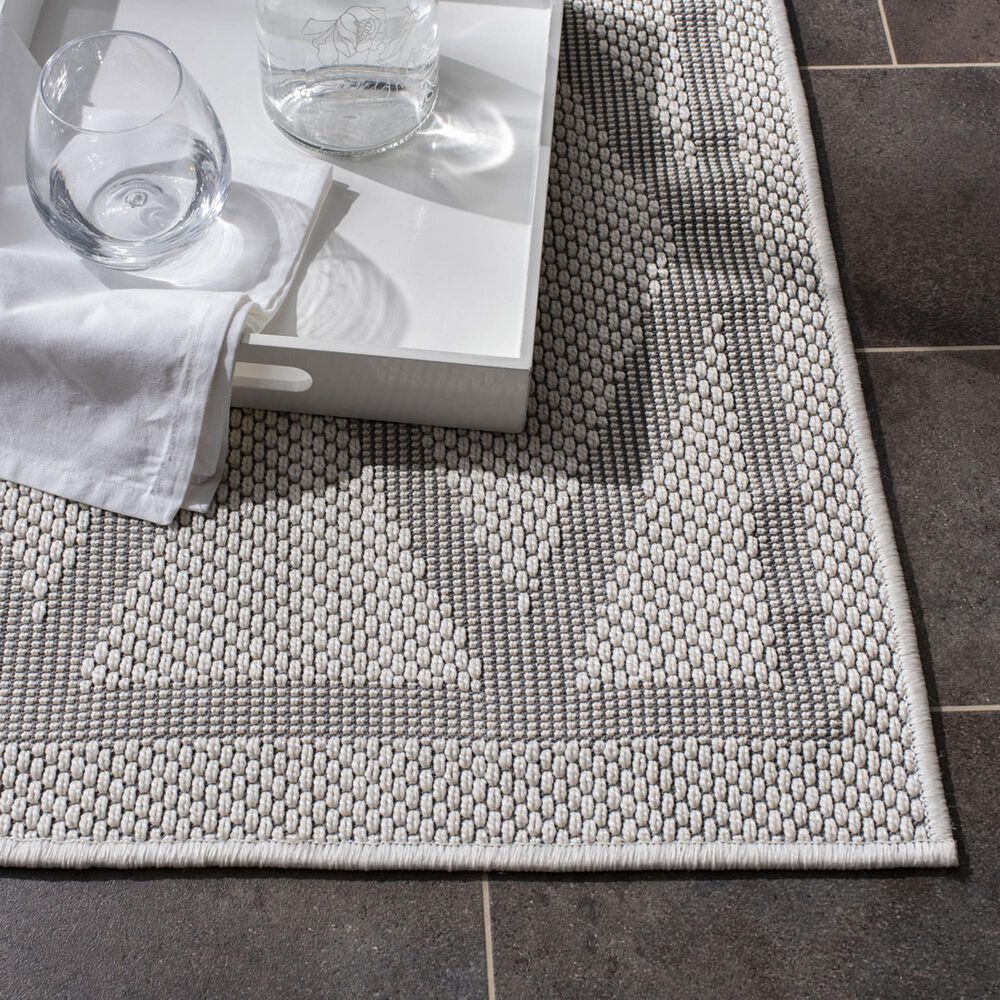 Safavieh Bermuda BMU805A 2&#39; x 6&#39; Ivory and Light Grey Indoor/Outdoor Area Performance Rug, , large