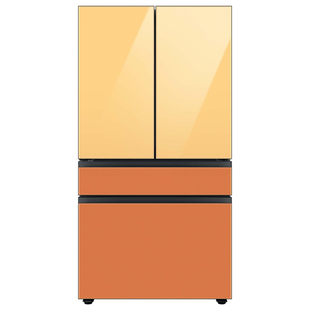 Samsung Bespoke 4-Door French Door Refrigerator Top Panel in Sunrise Yellow Glass, , large