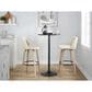 LumiSource Toriano Swivel Bar Stool with Cream Fabric Upholstery in Whitewashed and Black (Set of 2), , large