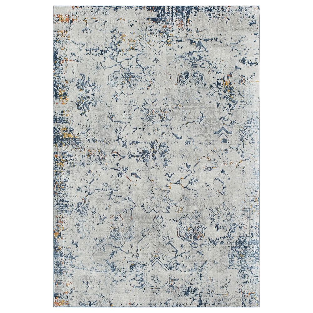 Rugs America Prescott Seafoam 2"6" x 8" White and Blue Runner, , large
