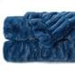 50" x 65" Ruched Faux Fur Throw Blanket in Blue, , large