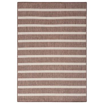 Nourison Positano POS03 Natural and Ivory 5" x 7" Indoor/Outdoor Area Rug, , large