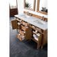 James Martin Vanities Brittany 72" Double Bathroom Vanity in Saddle Brown with 3 cm Carrara White Marble Top and Rectangle Sinks, , large
