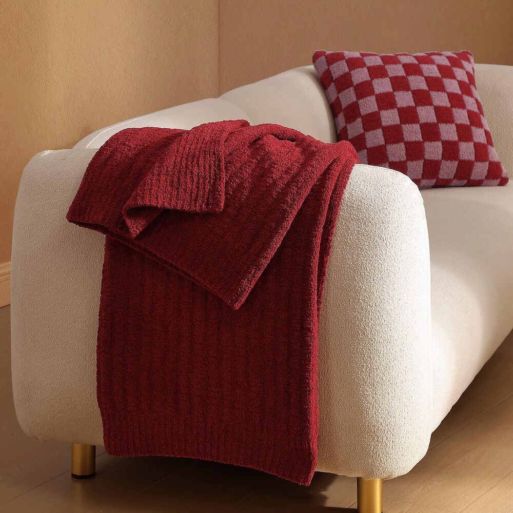 Sunday Citizen Checkerboard 20&quot; Square Throw Pillow in Pomegranate and Rose, , large