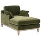 Jennifer Taylor Home Pasadena Chaise Lounge Chair in Olive Green Velvet, , large