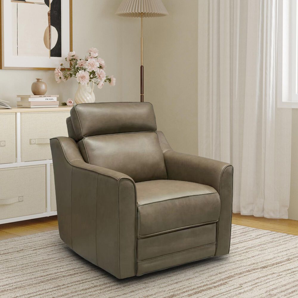 Barcalounger Lara Leather Power Recliner in Elephant, , large