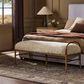 Four Hands Demi Accent Bench in Beige Shearling, , large