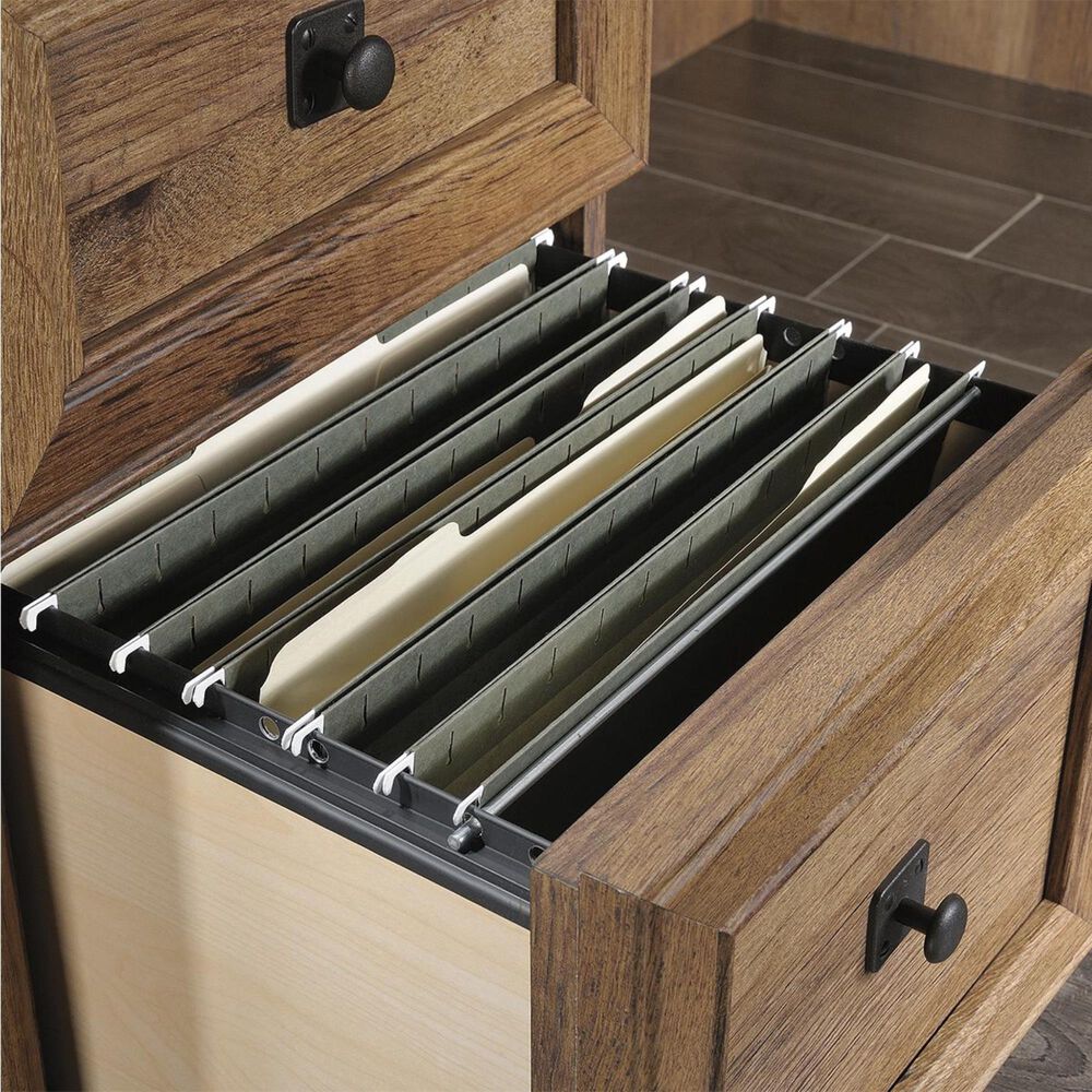 Sauder Palladia L-Shaped Desk in Vintage Oak, , large