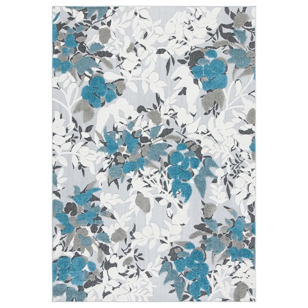 Safavieh Cabana CBN674B 5"5" x 7"7" Beige and Blue Indoor/Outdoor Area Performance Rug, , large