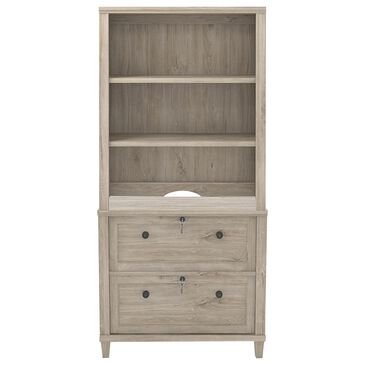 Sauder Hammond 2-Drawer Lateral File Cabinet with Hutch in Chalk Oak, , large