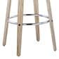 LumiSource Matisse 30" Swivel Barstool with Grey Fabric Upholstery in Whitewashed and Chrome (Set of 2), , large