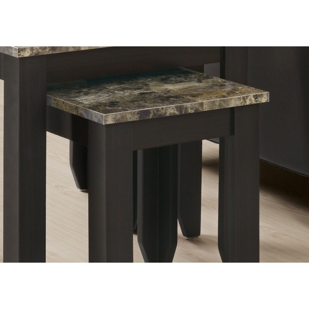 Monarch Specialties Nesting Table in Cream, Onyx, Gray and Espresso &#40;Set of 3&#41;, , large