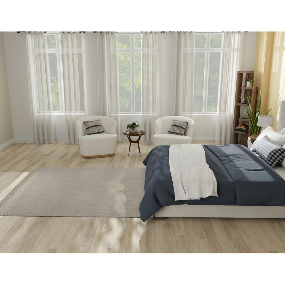 Nourison Courtyard Ivory and Silver 6&#39; Square Indoor/Outdoor Area Rug, , large