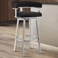 Blue River Lorin 26" Swivel Counter Stool with Black Cushion in Stainless Steel, , large