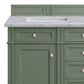 James Martin Vanities Brittany 60" Double Bathroom Vanity in Smokey Celadon with 3 cm Carrara White Marble Top and Rectangular Sinks, , large