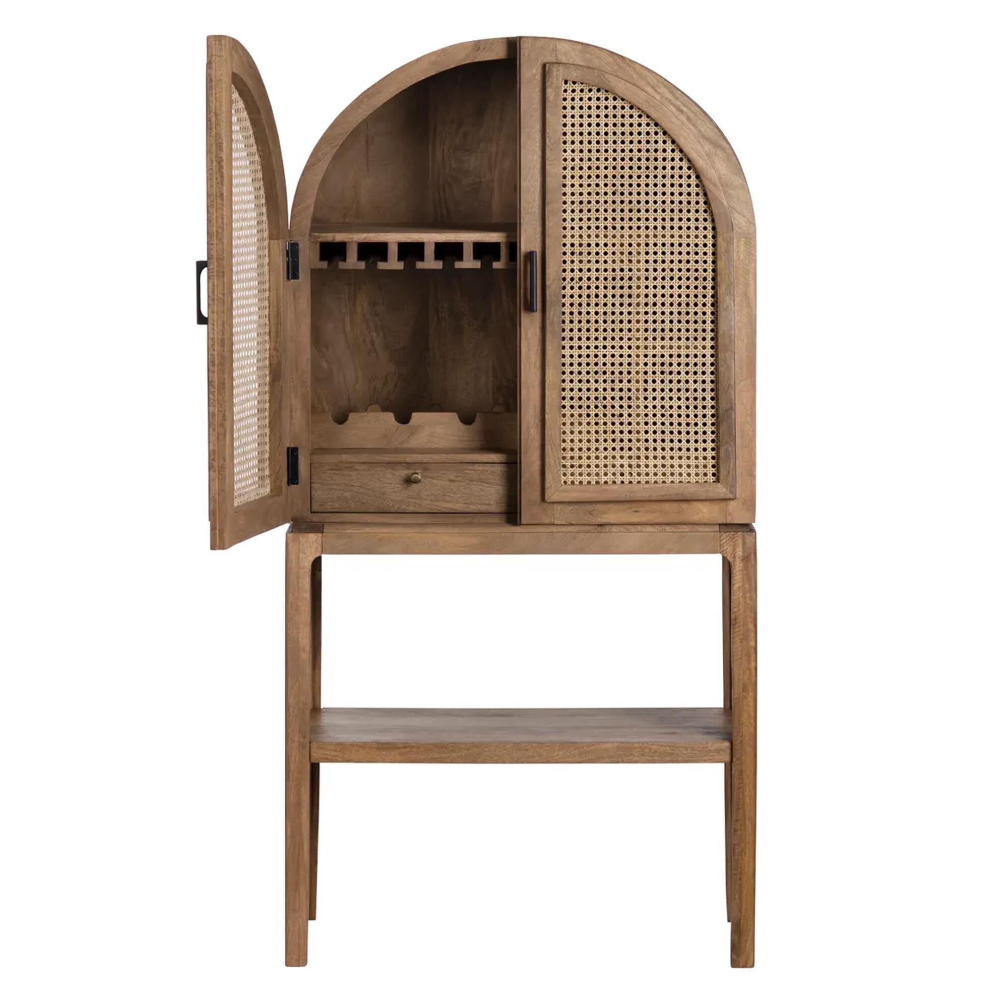 Natural wood store bar cabinet