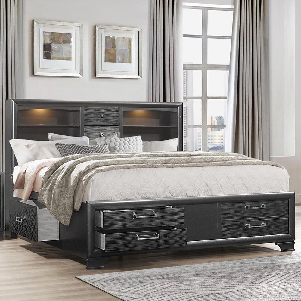 Global Furniture USA Jordyn Queen Bed in Dark Grey, , large