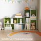 HOMLUX 5-Cube Reversible Storage Bookshelf in White and Green, , large