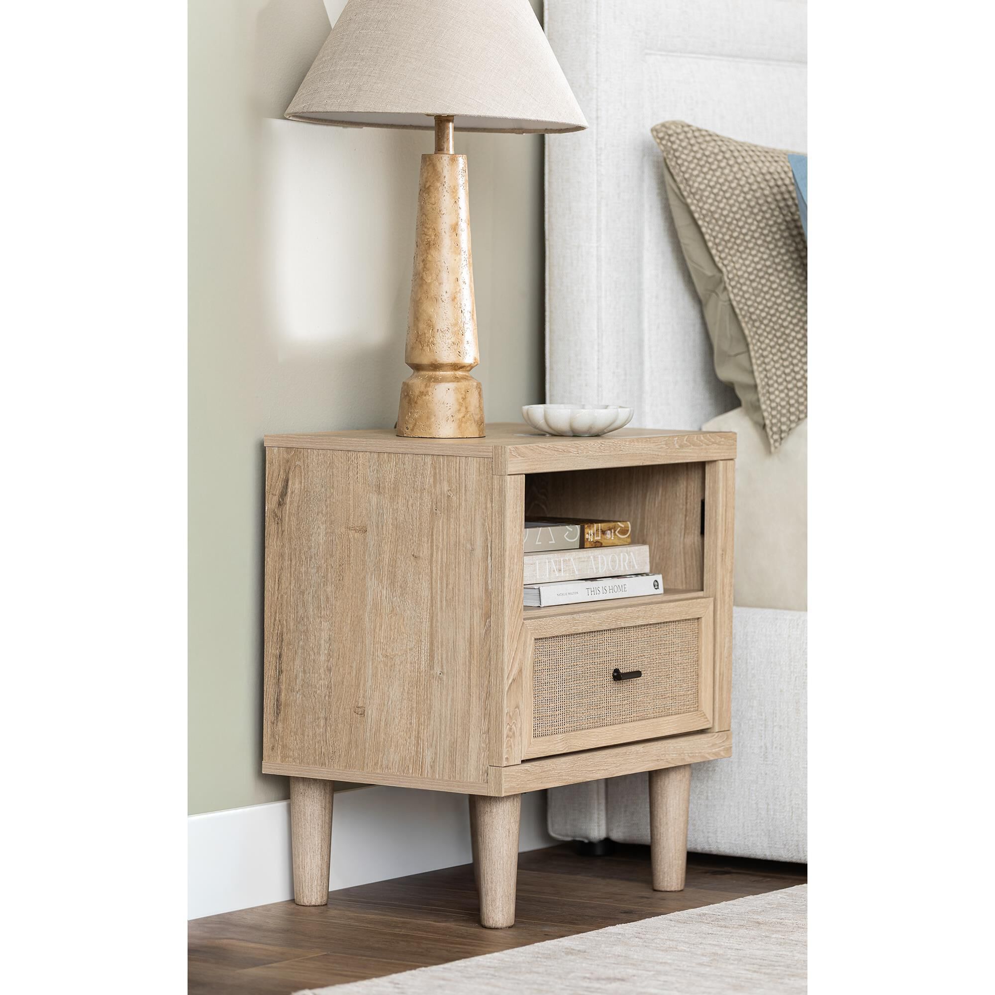 Ashley Cielden 1-Drawer Nightstand in Tan