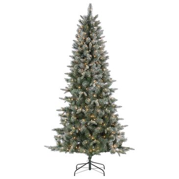 The Gerson Company Sterling 7" Natural Cut Lightly Flocked Arctic Pine with 400 UL White Lights, , large