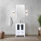 Lexora Home Volez 24" Single Bathroom Vanity in White with 2 cm White Ceramic Top and Rectangular Sink, , large