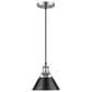 Golden Lighting Orwell 1-Light Small Pendant with Matte Black Shade in Pewter, , large