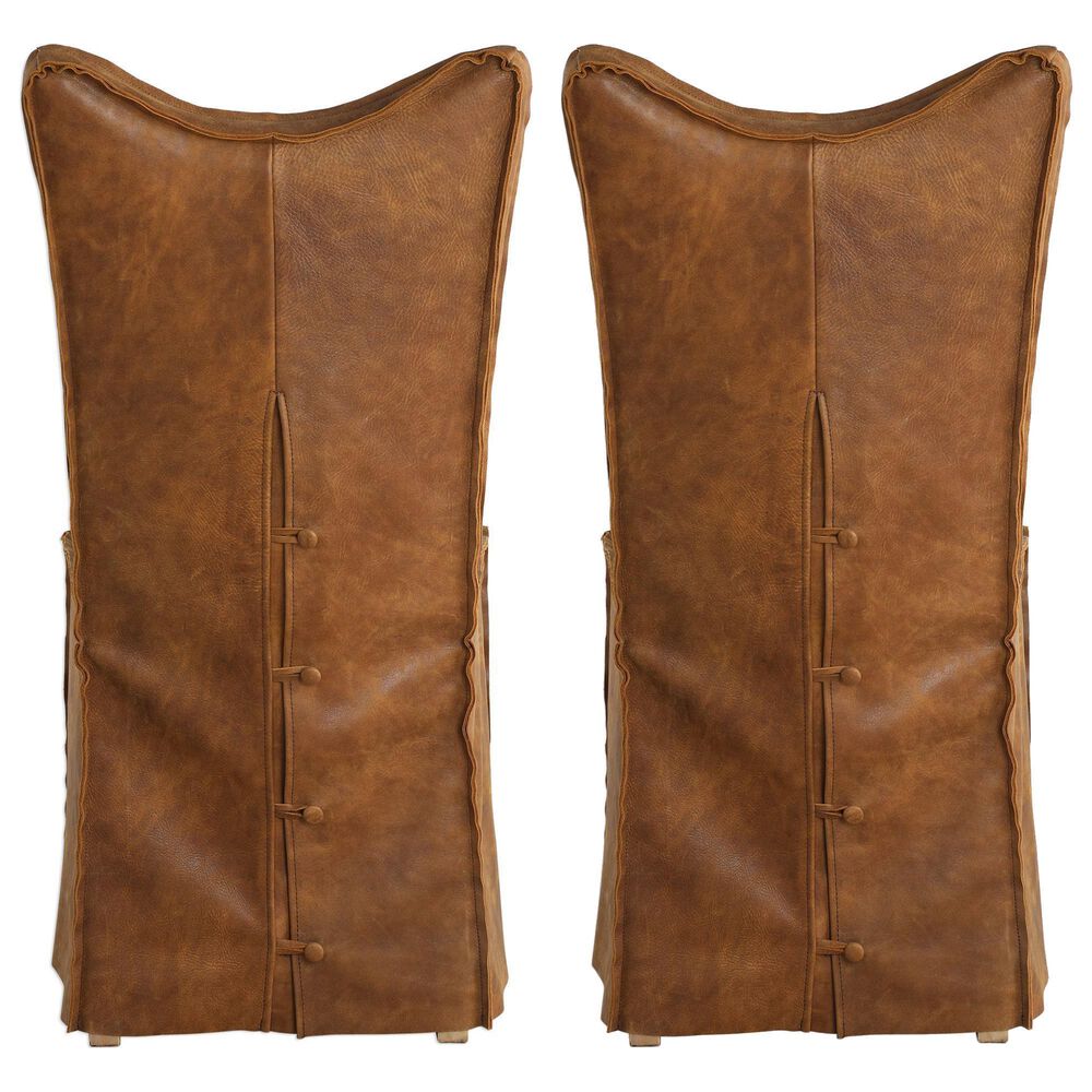 Uttermost Delroy Armless Chair Set of Two in Brown, , large