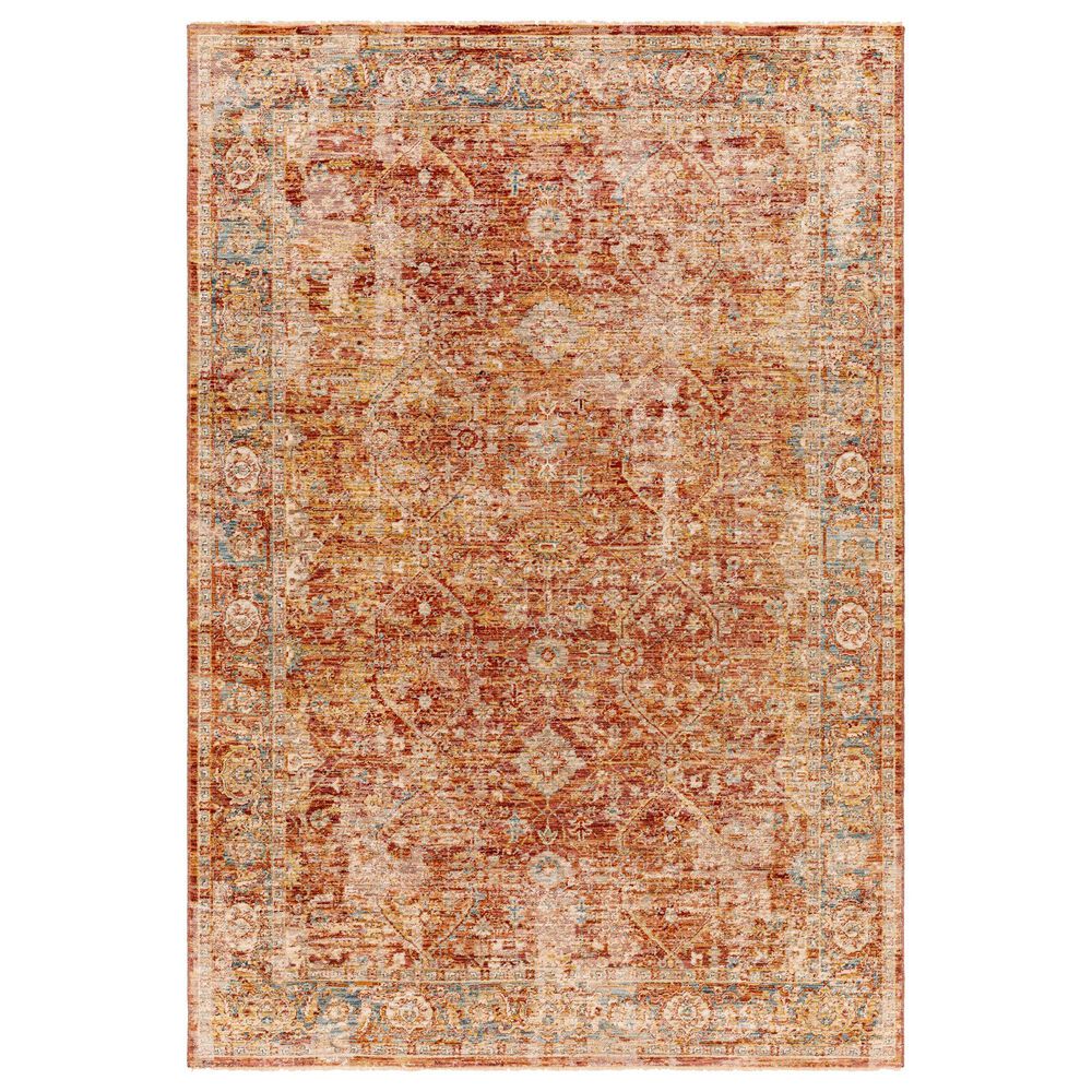 Surya Aspendos 6"7" x 9"6" Burgandy, Rust, Dusty Pink, Denim, Taupe, Gray, Wheat, Black and Cream Area Rug, , large