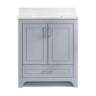 37B Lucerne 30" Single Bathroom Vanity in Soft Blue with Marble Top and Backsplash, , large