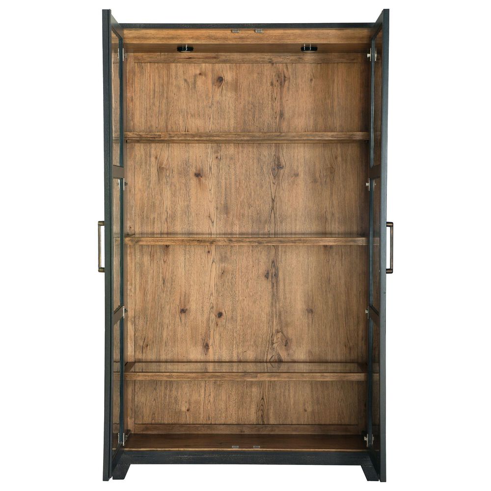 Hooker Furniture Big Sky 2 Door Display Cabinet in Black and Vintage Natural, , large