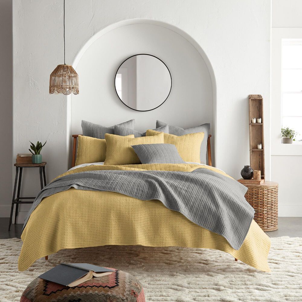Levtex Mills Waffle 2-Piece Twin Quilt Set in Ochre, , large
