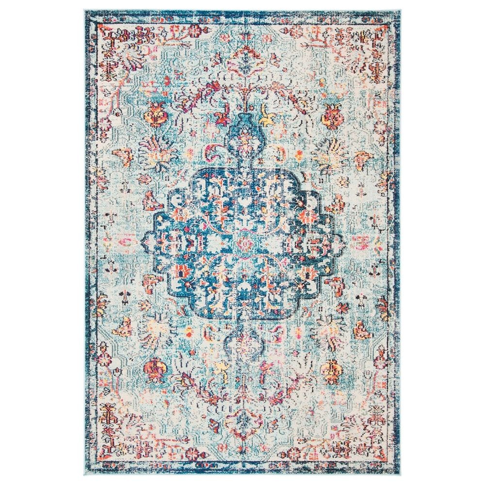 Safavieh Madison MAD447K 4" x 6" Navy and Light Blue Area Rug, , large