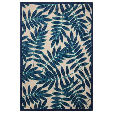 Nourison Aloha Floral 3"6" x 5"6" Navy Indoor/Outdoor Area Rug, , large