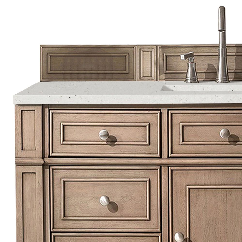 James Martin Vanities Bristol 48" Single Bathroom Vanity in Whitewashed Walnut with 3 cm Lime Delight Quartz Top and Rectangular Sink, , large