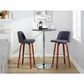 LumiSource Toriano Swivel Bar Stool with Blue Fabric Upholstery in Walnut and Chrome (Set of 2), , large