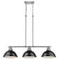 Golden Lighting Duncan 3-Light Pendant with Matte Black Shade in Pewter, , large