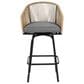 Hearth and Haven 3-Piece Outdoor Patio Bar Set with Gray Cushion in Black, , large