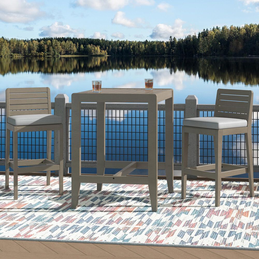 Homestyles Sustain 3-Piece Patio Bistro Set in Stain Brown, , large