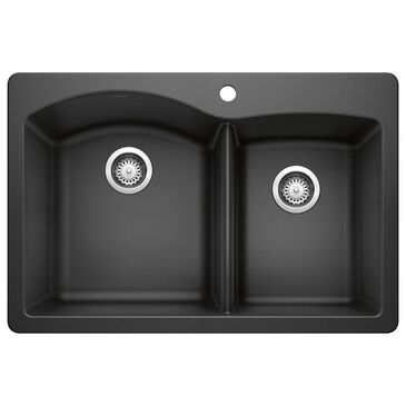 Blanco Diamond 33" 60/40 Double Bowl Dual Mount Kitchen Sink in Anthracite, , large
