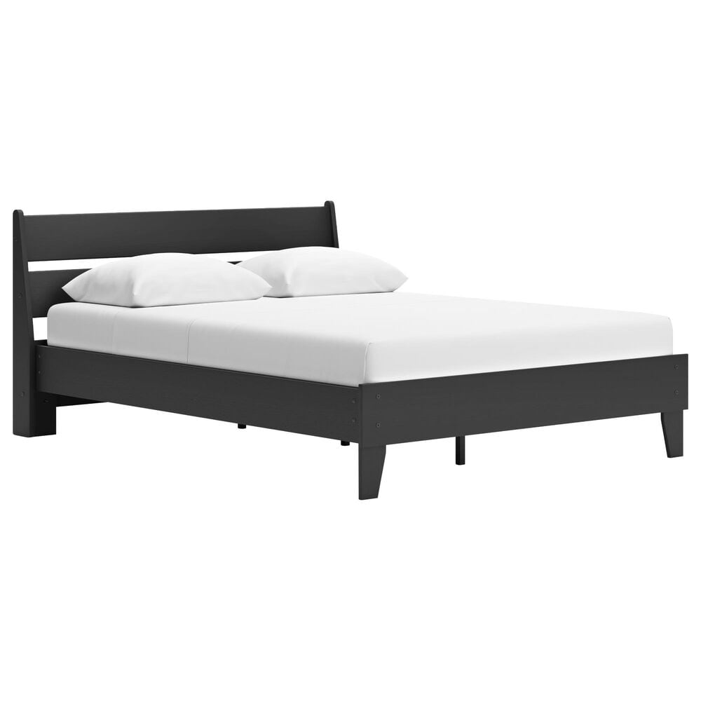 Ashley Socalle Queen Platform Bed in Matte Black, , large