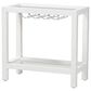 Baxton Studio Oaklynn Two-Tier Bar Table with Glass Shelves and Stemware Rack in White, , large