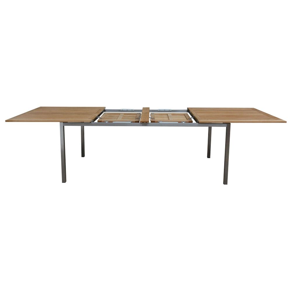 Three Birds Casual Avanti 11-Piece Rectangular Dining Set in Stainless Steel and Teak, , large