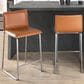 Lumisource Mara Counter Stool with Camel Cushion in Stainless Steel (Set of 2), , large