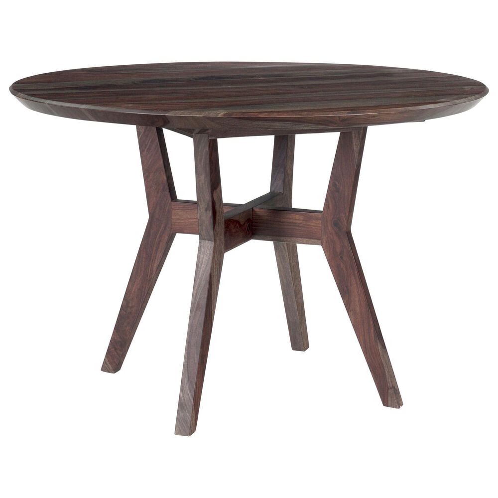 FURNITURE CONNECTION Fall River and Castor 4-Piece Round Dinning Set in Black Walnut, , large