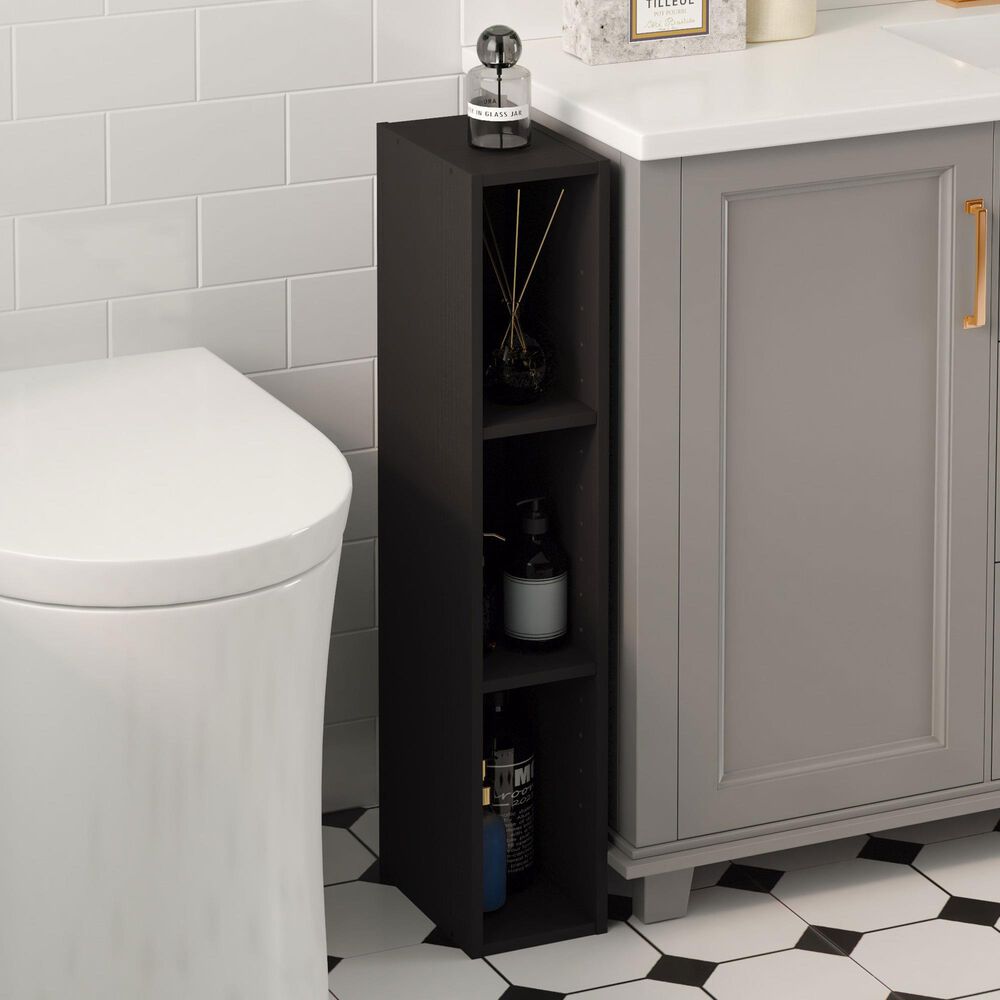 HOMLUX 6" 3-Tier Space Saving Bookcase with Open Adjustable Shelves in Blackwood, , large