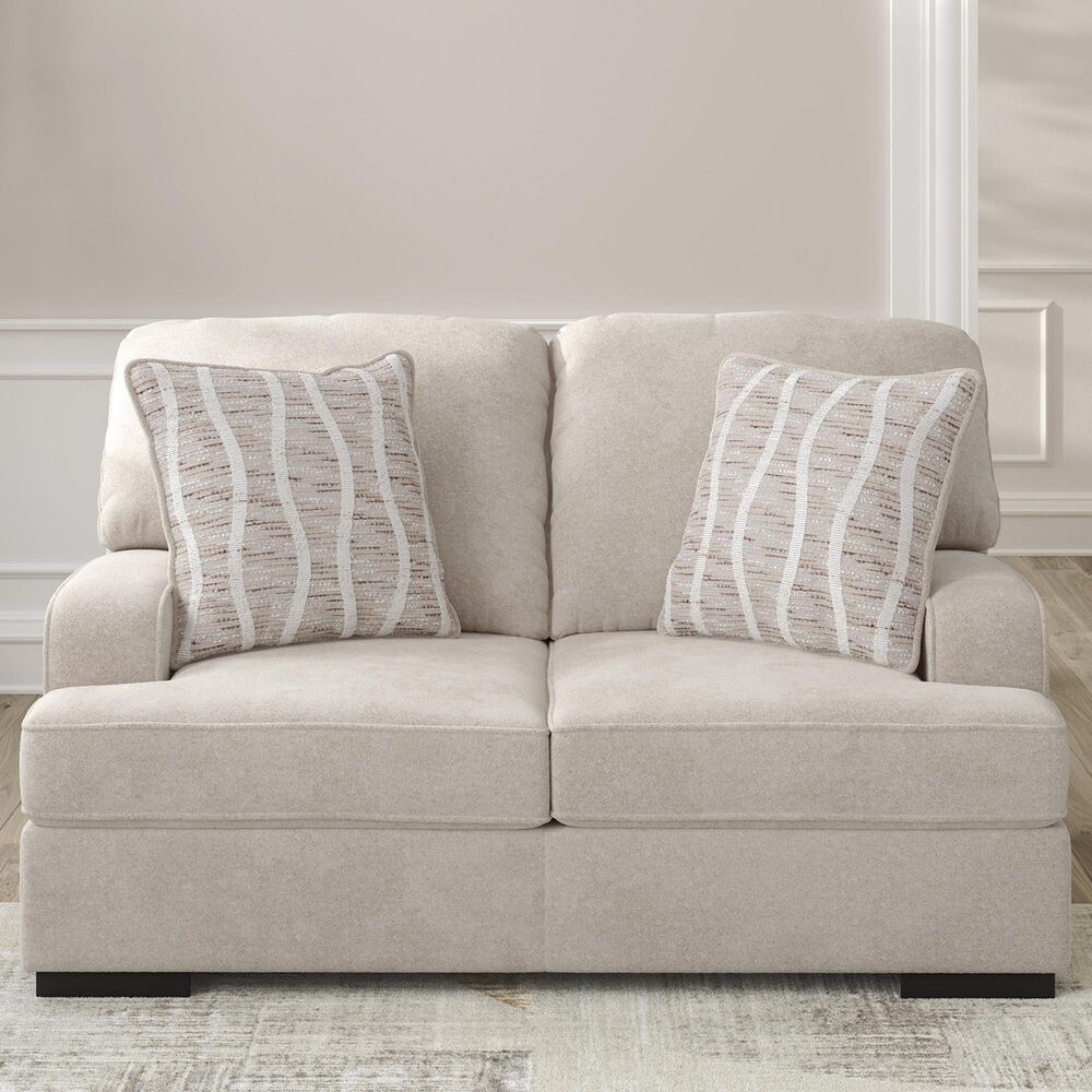 Ashley High Profile Stationary Loveseat in Taupe, , large